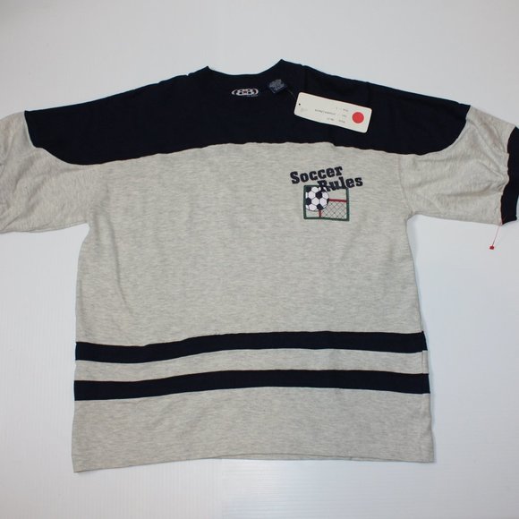 Boys Will Be Boys Athletic Soccer Rules Short Sleeve Tee Top Shirt size L NWT - Picture 1 of 2